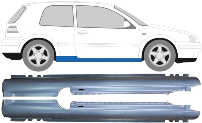 Volledige dorpel voor Volkswagen Golf 4 1997-2006 / Links + Rechts / Set
