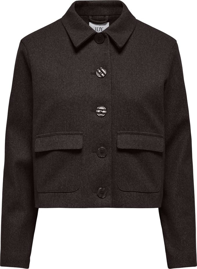 Jacqueline de Yong bruine dames blazer   Punt kraag   Regular fit   Klepzakken   Knoopsluiting   Duurzaam   Lange mouw Bruin S
