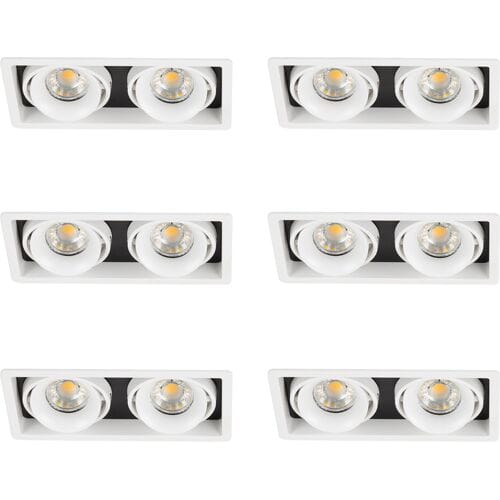 KS Verlichting Inbouwspot Bjorn 2 wit set 6 stuks