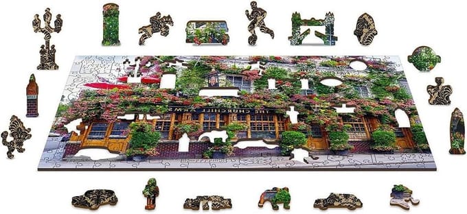 Houten Puzzel - 3D Constructie - Ontspannen Vrije Tijd - Unieke Vormen - 51.9 x 37.5 cm - Multicolor