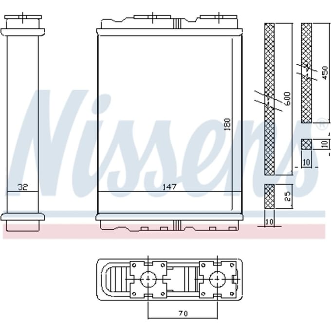 Warmtewisselaar, interieur verwarming NISSENS 72050