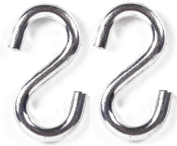 Benson S-haak / ophanghaak - 2x - van metaal - 4.7 mm