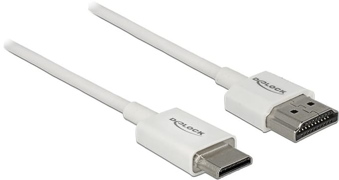 Dunne Premium Mini HDMI - HDMI kabel - versie 2.0 (4K 60Hz) / wit - 2 meter