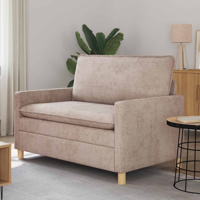 vidaXL - Bank - Beige - 126 - x - 81 - x - 87,5 - cm - Polyester