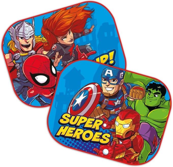 Marvel Zonnescherm Avengers 36 X 45 Cm Blauw 2 Stuks