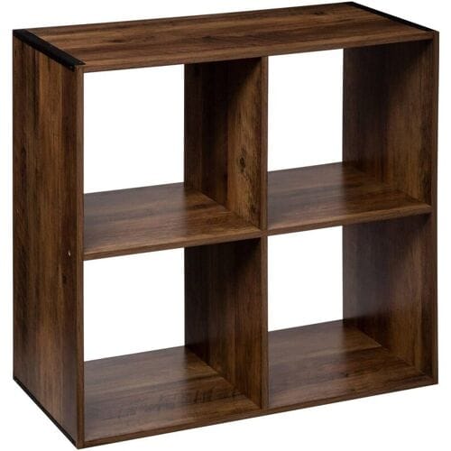 5five Retro Industriële Houten Modulaire Opbergplank - 67,5 x 67,7 x 32 cm, 4 Compartimenten