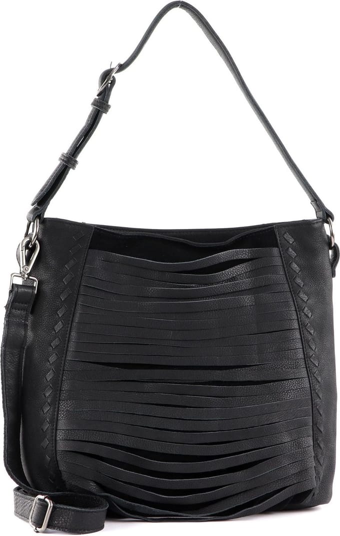 FREDsBRUDER Leren Schoudertas Fonda Hobo Black Zwart