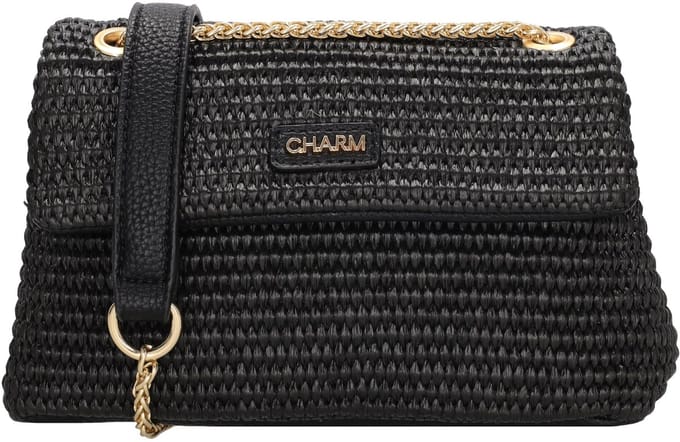 Charm London Paris Crossbodytas - Schoudertas - Ketting - Riet - Zwart