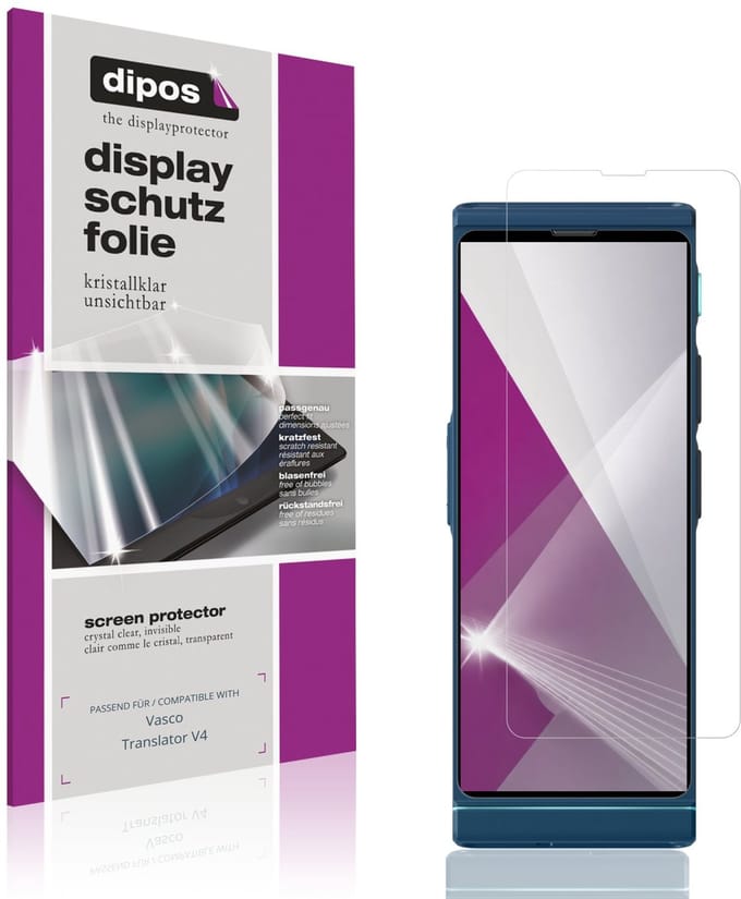 dipos – 4x Beschermfolie geschikt voor Vasco Translator V4 | Krasbestendige & heldere Screenprotector Ultra-Thin