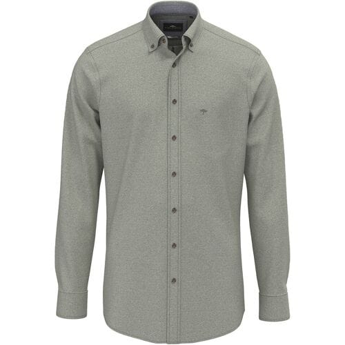 Fynch-Hatton Overhemd Herringbone Flanel Button-Down Dark Ivy / male