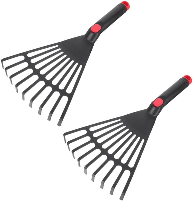Dailygoods- Handhark 2 Stuks - Tuinhark - Grashark - Bladhark - Klein - Voor Bladeren - Hark