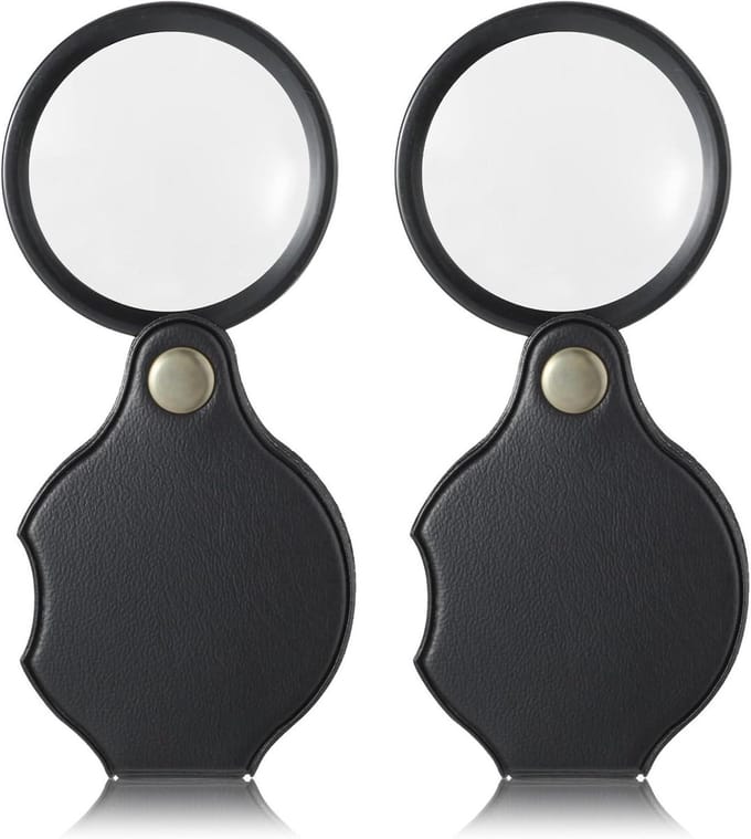 Mini Vergrootglas 10X - 2 stuks, Draagbare Pocket Vergrootglas - Ideaal voor Lezen en Knutselen