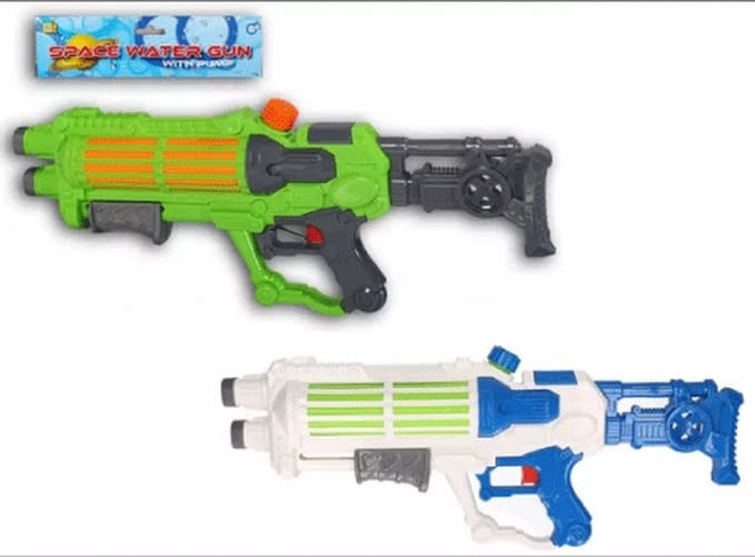 Waterpistool met pomp - gekleurd - waterspeelgoed - 58 cm