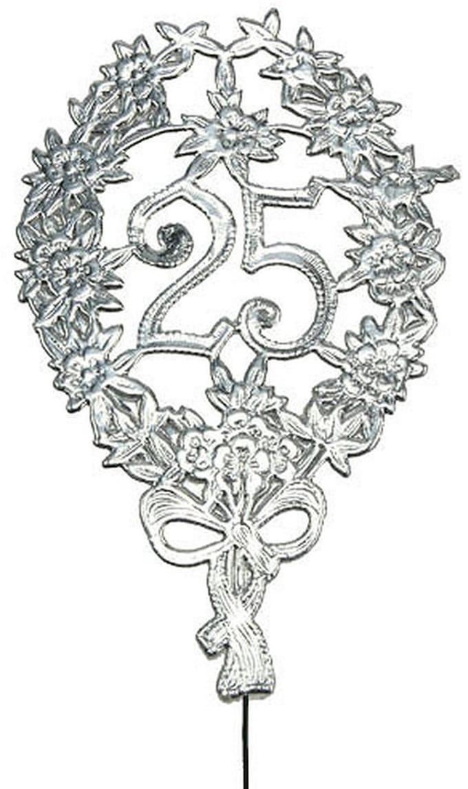 Jubileumnummer 25 zilver Ø8cm 10st