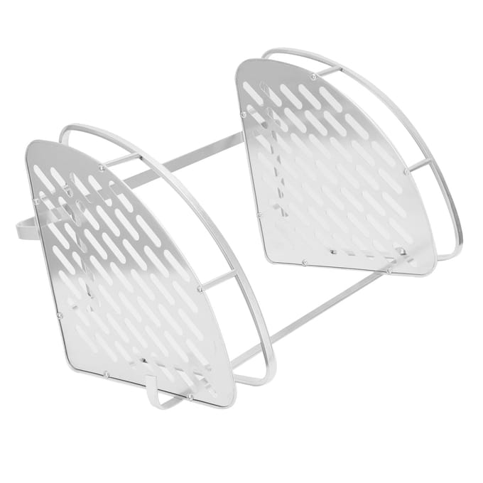 2-Laags Hoek Doucheplank Wandmontage Aluminium Rek voor Badkamer Keuken Slaapzaal white