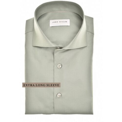John Miller Overhemd Solid Color Non-Iron Cotton Extra Long Sleeve Mouwlengte 7 Groen / male