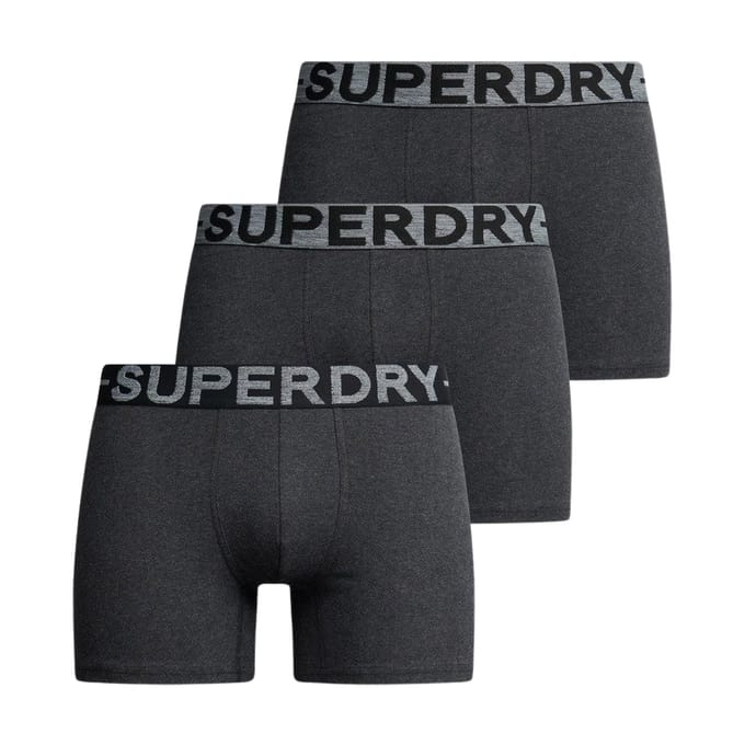 Superdry BOXER TRIPLE PACK Heren Onderbroek - Raven Black Marl
