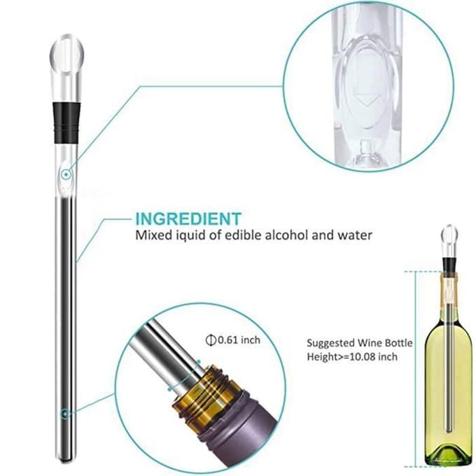 1 PCS Bâton de refroidissement pour vin rouge, refroidisseur pour bière, boisson, Bar, outil de fête, jus de