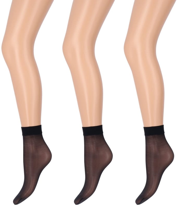 Marianne - Dames Pantysocks Satin Sheers - 15Den - 3-Pack - Maat One Size - Marine