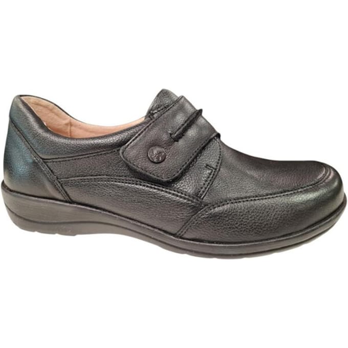 Caprice Zwarte Leren Dames Bandschoenen - Zwart - 40