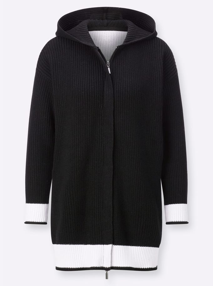 Gebreid vest met capuchon