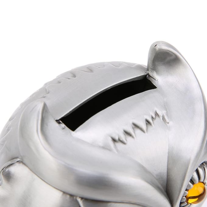 Uilvormige Spaarpot Metaal Handwerk Muntbank Spaarpot Huisdecoratie Cadeau gray