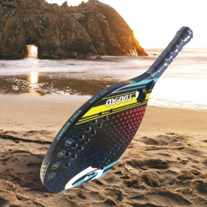 Strand Racket Koolstofvezel Materiaal Water Sticker Strand Tennis Rackets black