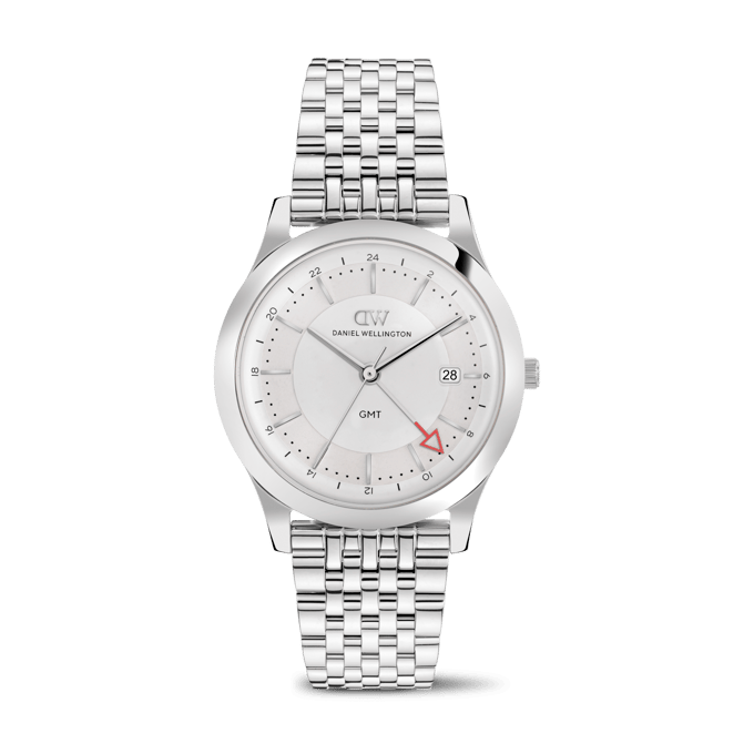 Daniel Wellington DW Watch Pathfinder GMT 7-Link Frost-White Silver 39mm