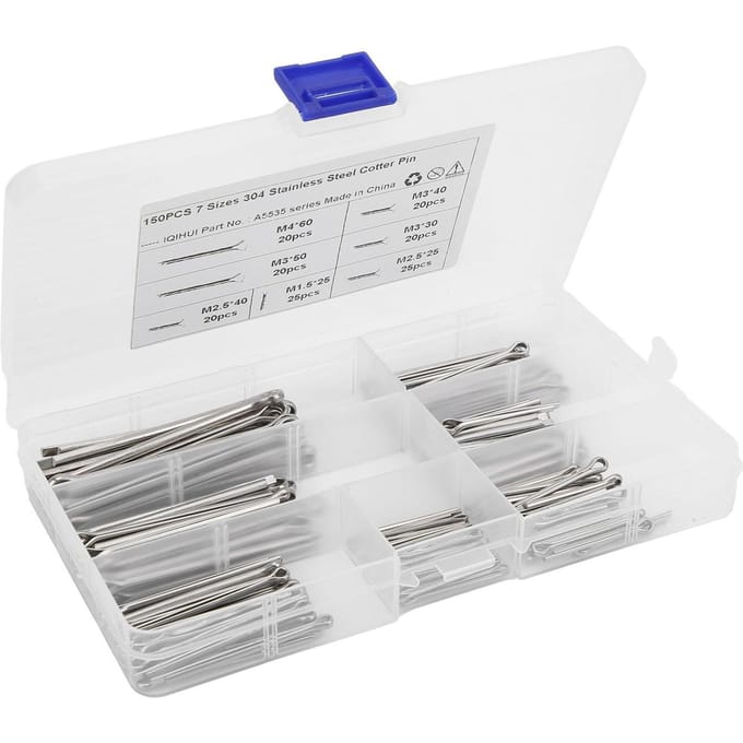 150 stuks Splitpen Clips Assortiment Roestvrij Staal 7 Specificaties Splinternen Universeel Auto Accessoire white