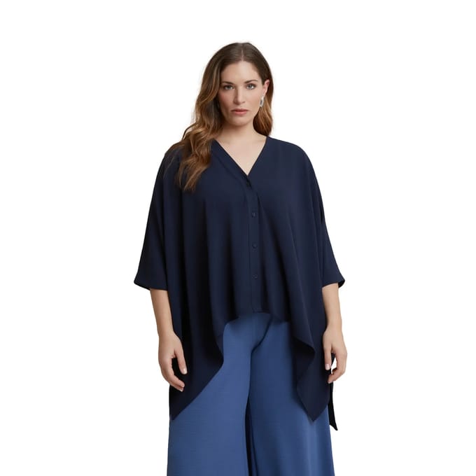 V-hals Blouse in Crêpe Dames Mat Fashion Essential