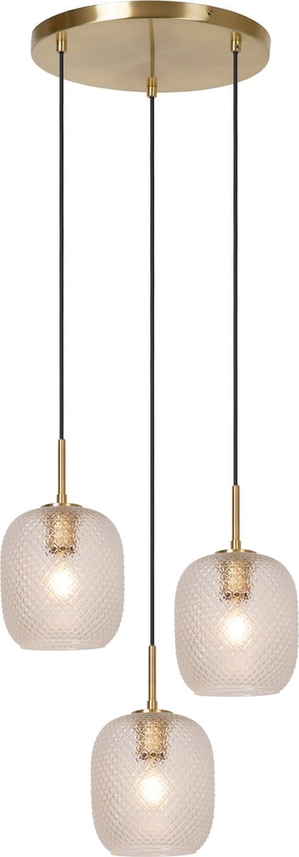 Lucide ALICENT - Hanglamp - Ø 35 cm - 3xE27 - Mat Goud / Messing