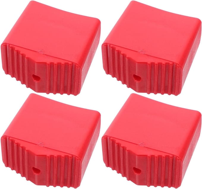 Laddervoetjes - Vervangende doppen - Veilig werken - Antislip rubber - 470X450X250CM - Rood