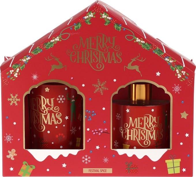 giftset - kaars - geurverspreider - kerst - geurkaars - geurstokjes