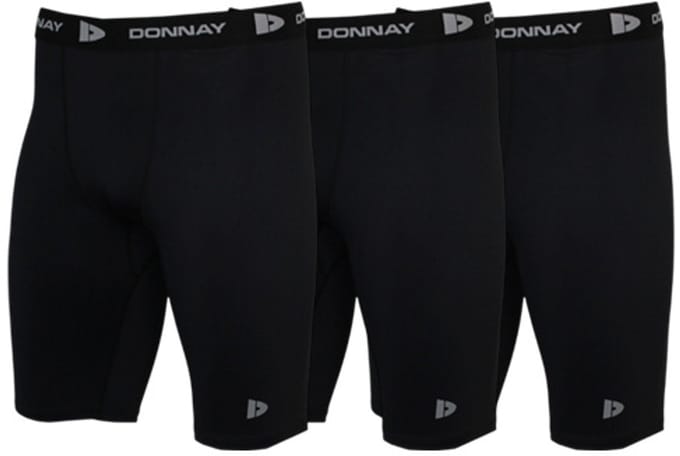 3-PackDonnay - Compressie Short - Thermo/Sportshort (23cm) - Heren - Black (010) - maat L