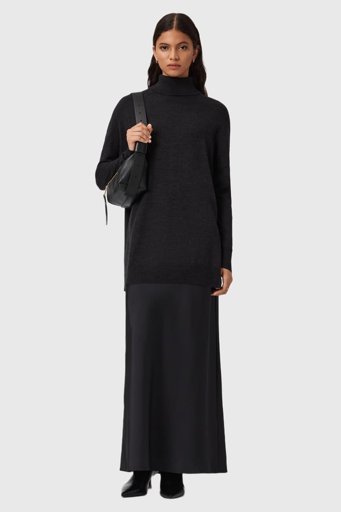 AllSaints Juno Dress Shadow Black Taglia: S | Maxi abiti Outlet | Donna | Nero