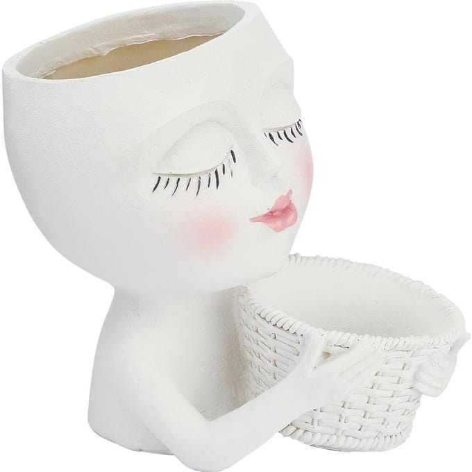 Mannequin Bloempot Hars Creatieve Dubbele Bloempot Gezicht Bloempot white