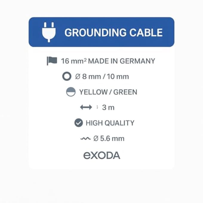 Aardingskabel 3 m 16 mm² groen/geel met kabelschoenen M8 + M10