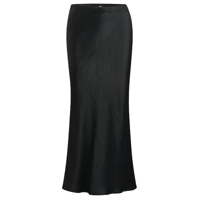 Boss Vesatie gekreukte maxi-rok voor dames (Zwart)