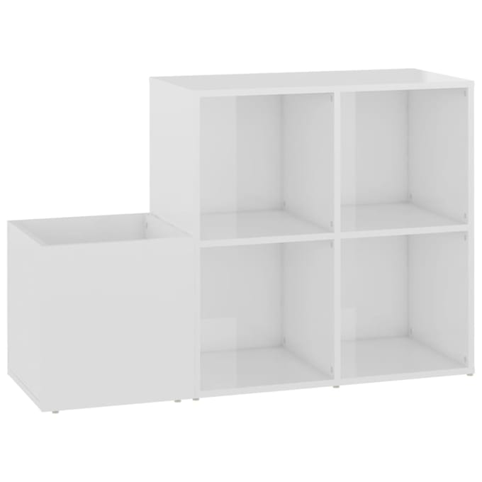 vidaXL - Opbergkast - 105x35,5x70 - cm - bewerkt - hout - hoogglans - wit