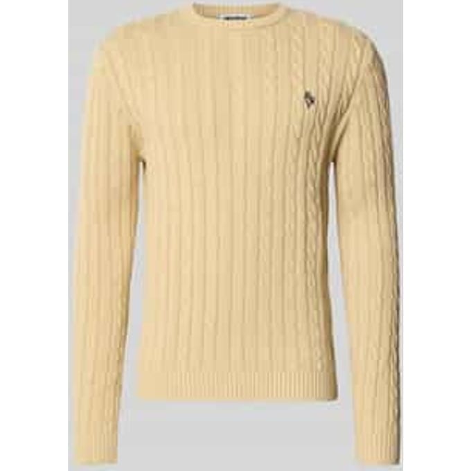 Slim fit gebreide pullover met kabelpatroon