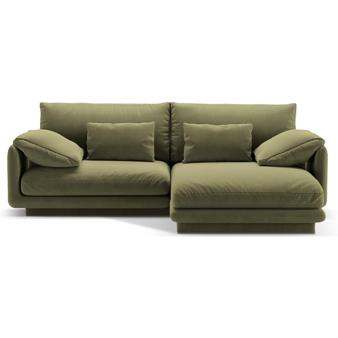 3-zits hoekbank Torino rechts velvet | Micadoni