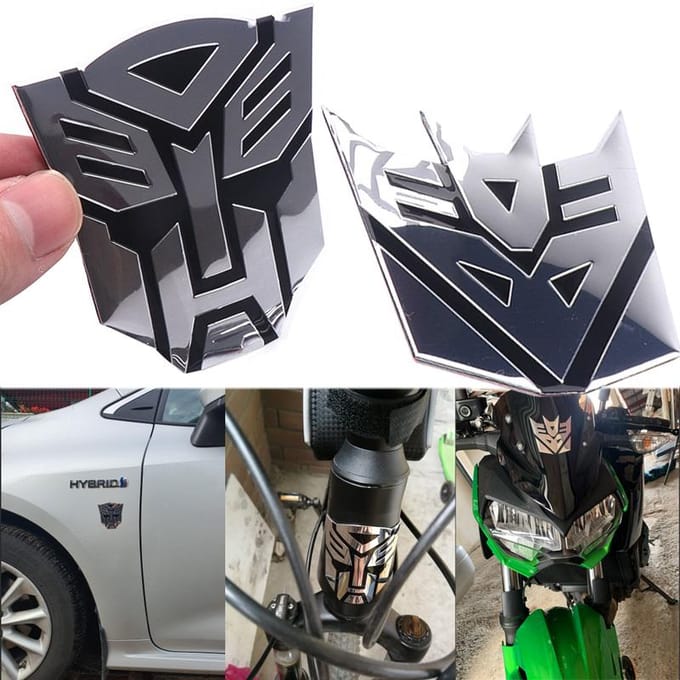 Autocollants de style de voiture 3D, décalcomanies avec Logo Autobots Cool, décoration de voiture de moto et de vélo A