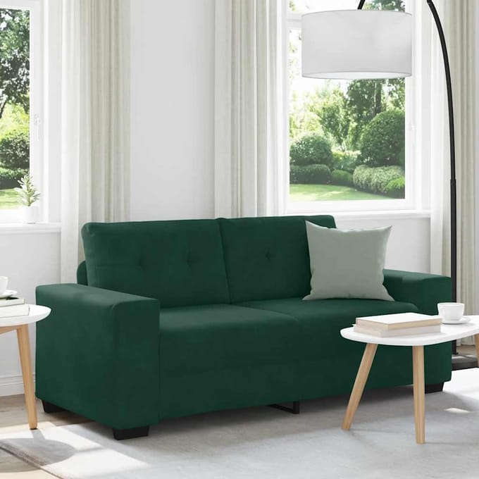 vidaXL Loveseat Sofa Donkergroen 180x77x82 cm Fluweel