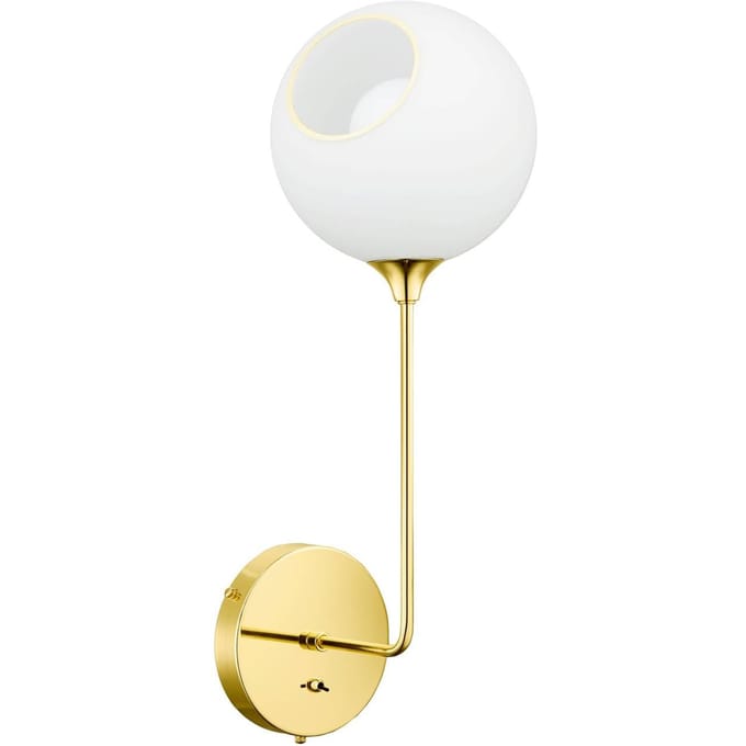 DESIGN BY US wandlamp Ballroom Long, wit/goud, schakelaar