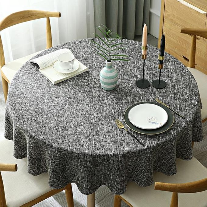 Grote ronde tafelkleed effen kleur katoen en linnen eettafel tafelkleed 200cm
