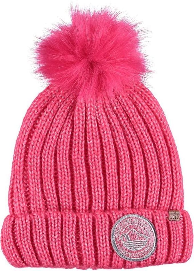 Meisjes Muts Roze met Fleece Voering en Pompon