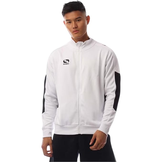 Sondico Heren Track Jacket kleurblok (Wit, Zwart)