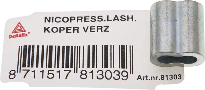 Deltafix nicopress persklem koper verzinkt 2.5mm 1 st.