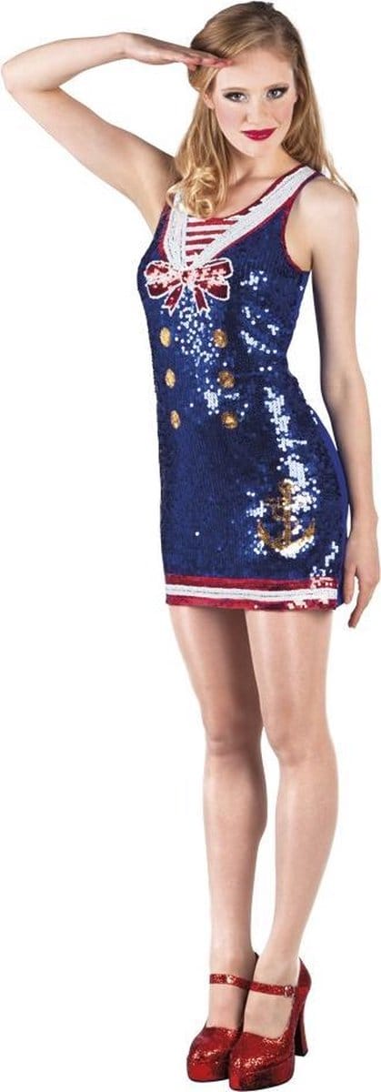 Glitterjurk Navy - Maat M - Carnavalskleding