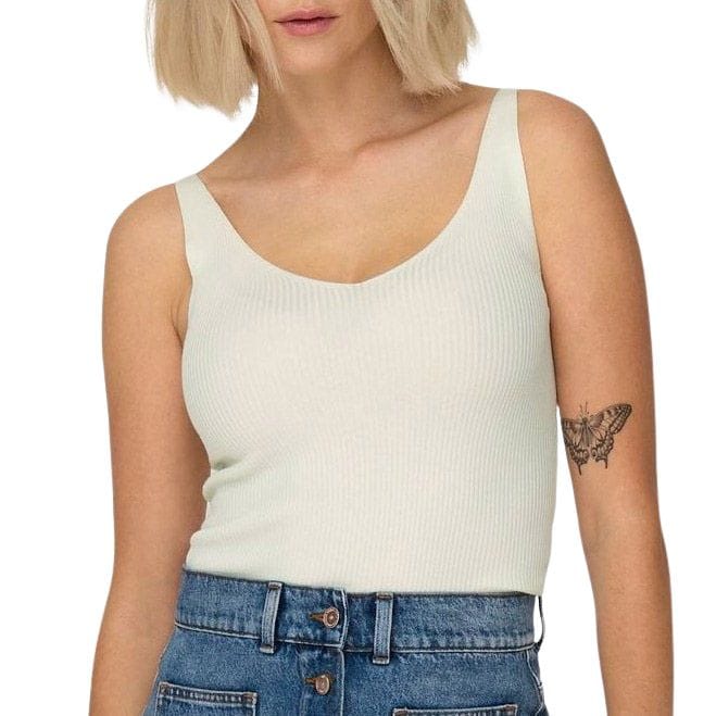Jacqueline de Yong witte dames top   V-hals   Slim Fit   Mouwloos Wit XXL